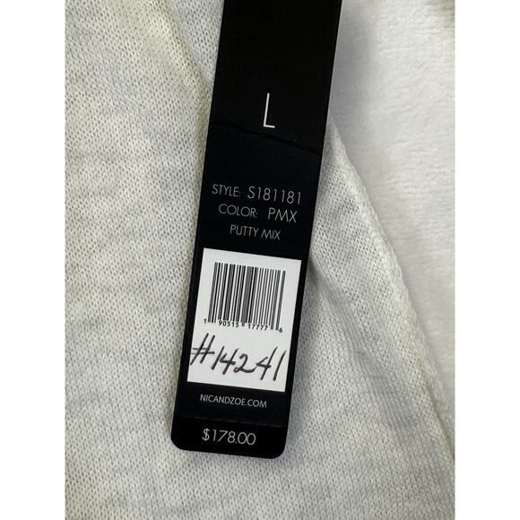 Nic Zoe Long Cardigan Women’s Sz L Open Front Cotton Cashmere Rolled Hem Duster - Picture 5 of 10